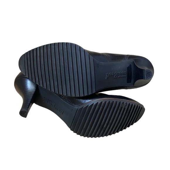 Paul Green leather lug sole almond toe black pumps - Picture 4 of 7